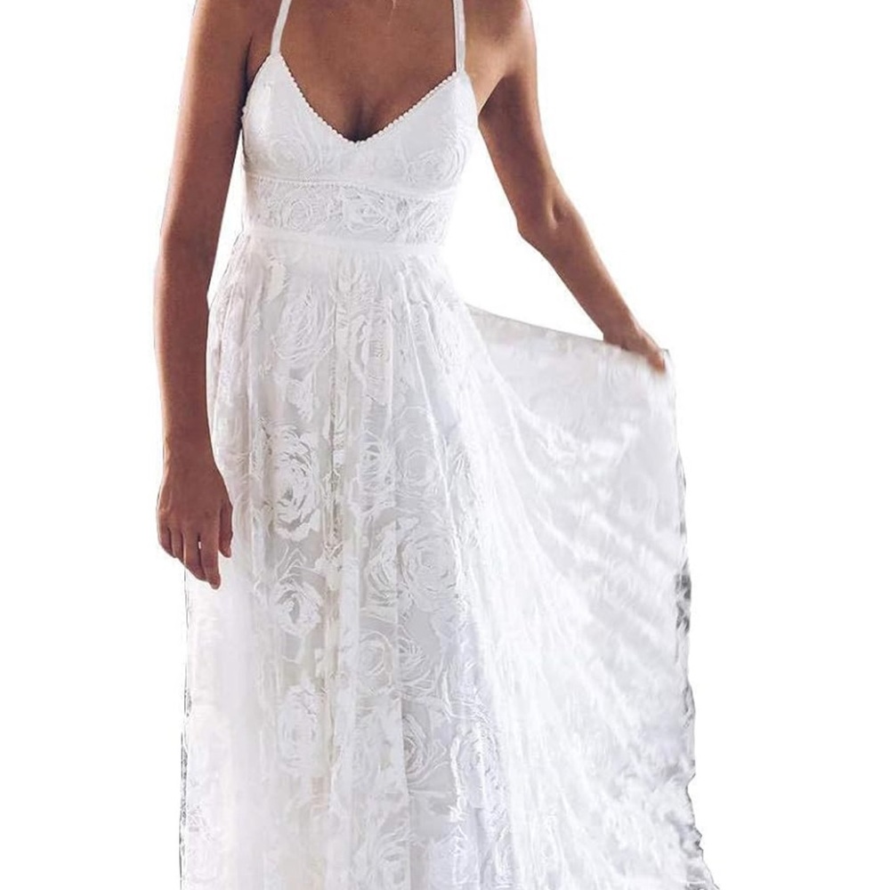 Elegant White Lace Dress